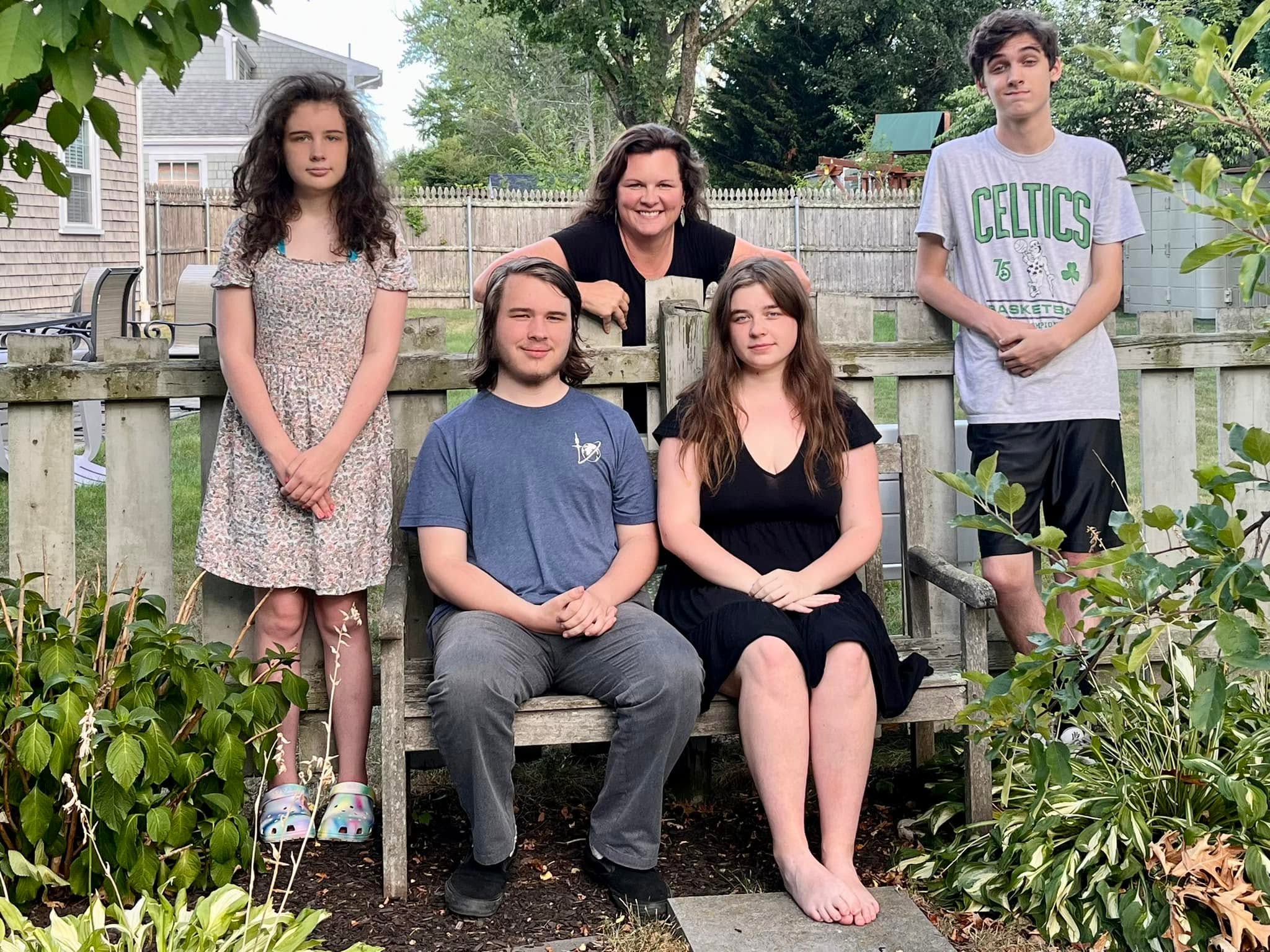 Bethany White with her four children in 2022
